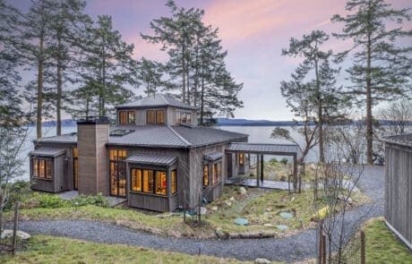 Friday Harbor Remodel view of house with water in background | True Bearing Built